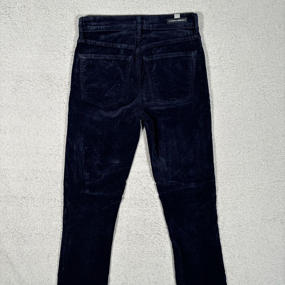 Citizens Of Humanity Rocket High Rise Skinny Pants Navy Blue Velvet Jeans Sz 25 - Picture 10 of 13
